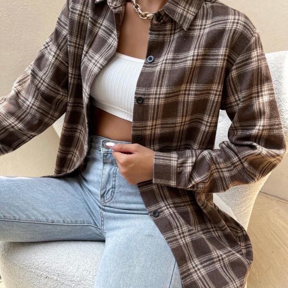 Plaid Brown Women's Shirt